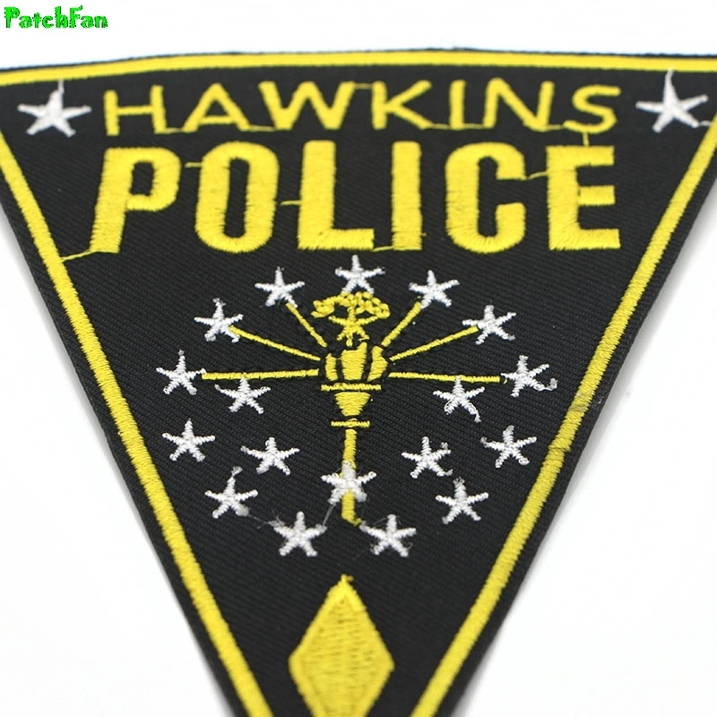 Большие странные вещи Hawkins логотип нашивки вышитые одежды патч