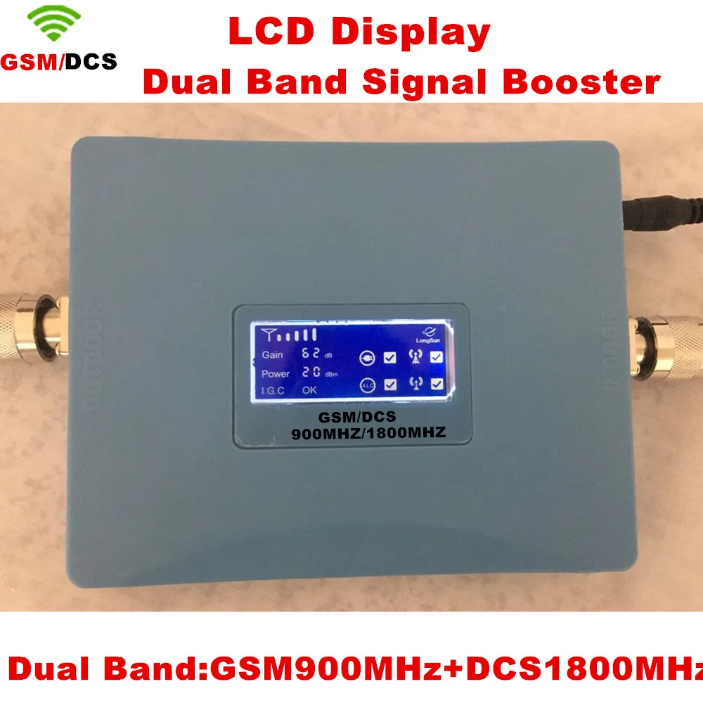 

LCD Display GSM 900 DCS LTE 1800 Dual Band Cell Phone Signal Booster GSM 4G 1800mhz Cellphone Repeater Amplifier
