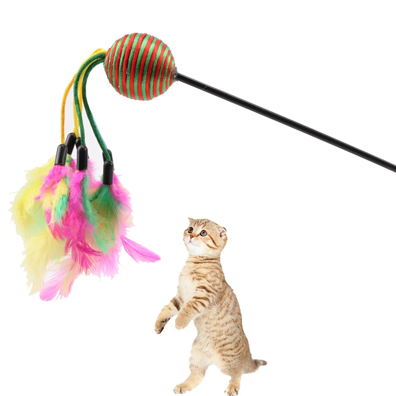 cat toy stick with ball