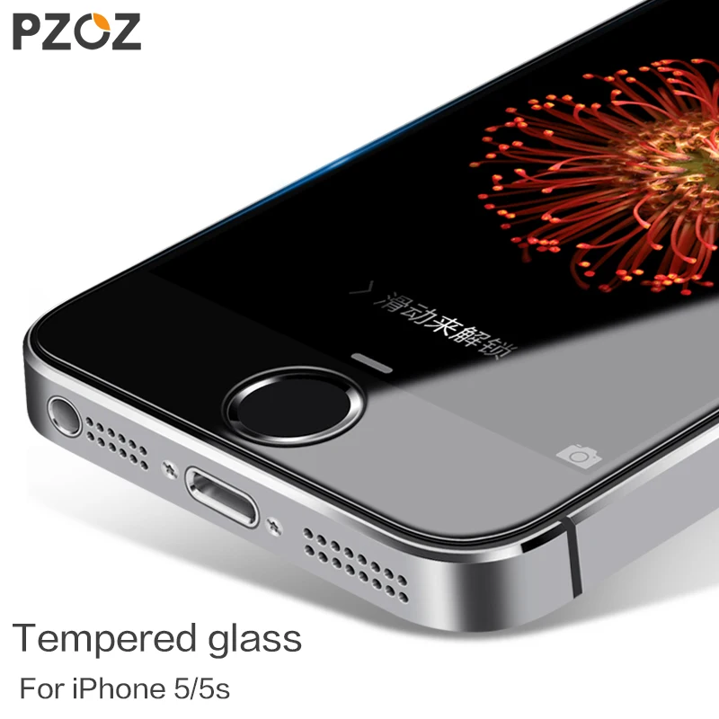 

PZOZ Tempered Glass For iphone 5 Original For iphone 5S Glass Screen Protector Film Full Cover Anti Blue Light ipone 5 s