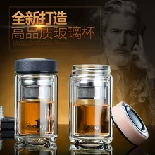 Новая горячая распродажа Высококачественная офисная кружка двухслойная стеклянная бутылка для питьевой воды модная мультяшная Подарочная кружка может быть настроена