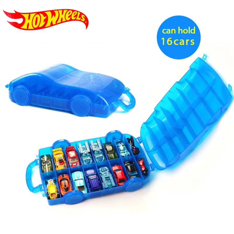 

Hot Wheels Portable plastic storage box models Hold 16 Cars Diecast Toys Educational Truck Toys for children Boy Juguetes Gift