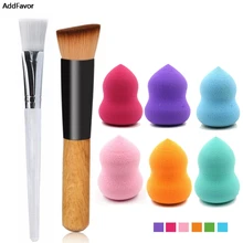 AddFavor красота макияж набор Professional деревянный составляют кисточки кисточка для основы и сухой мокрый Губка Puff губка из бутылочной тыквы