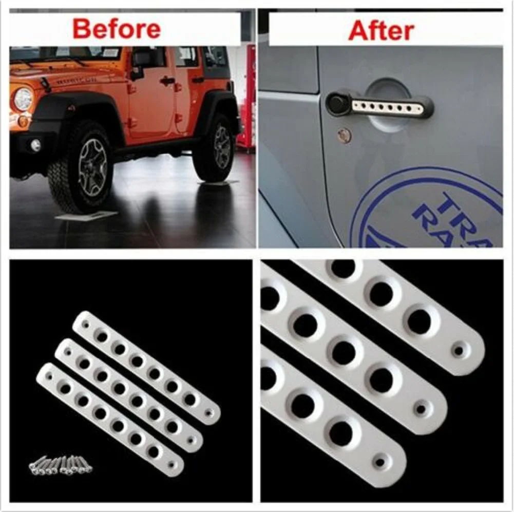 Для Jeep JK запчасти ручка крышки для 2007- Jeep Wrangler JK Unlimited передняя дверь алюминиевая ручка захвата крышка дверная ручка вставка