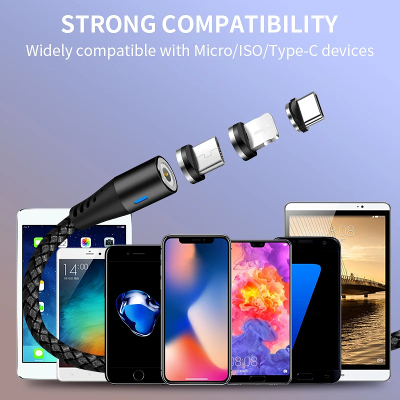 GREENPORT Круглый Магнитный кабель Micro usb type C кабель для iphone xs max samsung S8 S9 зарядки мобильного телефона Android зарядное устройство Шнур