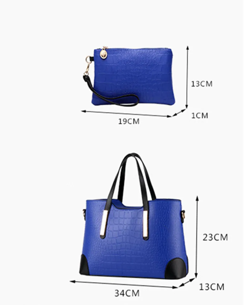 Women Bag Vintage Messenger Bags Shoulder Handbag Women Top-Handle Crocodile Pattern Composite Bag