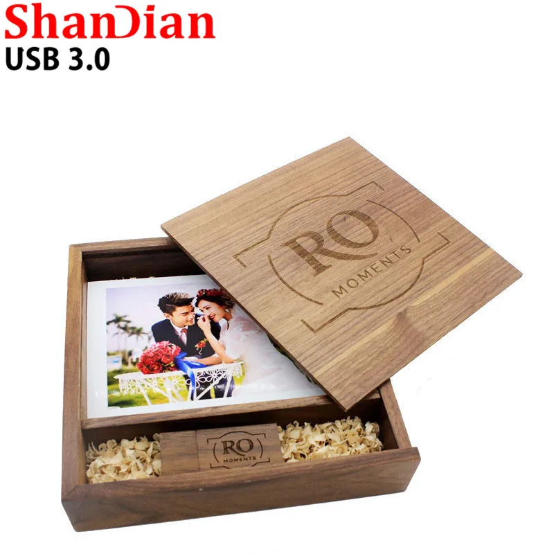 SHANDIAN USB 3 0 деревянный фотоальбом Большой овальный usb + коробка флэш накопитель U