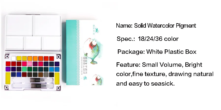 Набор акварельных красок коробка с водой кисточки яркий цвет портативный одноцветное краски воды пигмент для товары для рукоделия