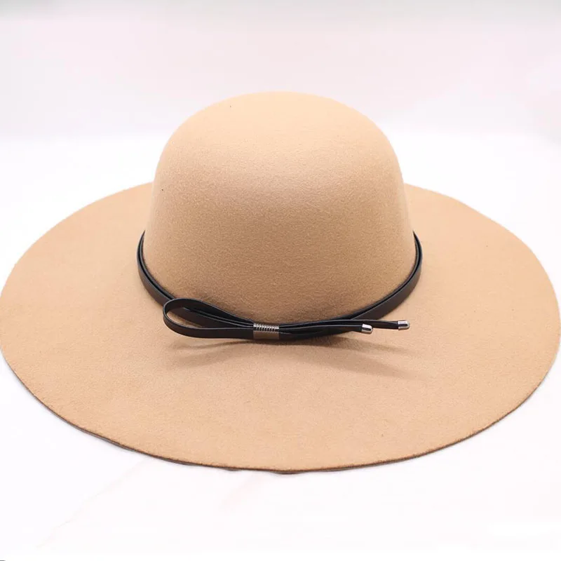 

BINGYUANHAOXUAN 2018 Fedora Hats for Women Bowler Jazz Top Hat Felt Wide Brim Floppy Sun Beach Church Caps Sun Hats For Women
