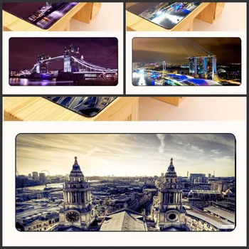 

Yuzuoan 900*400*3MM London bridge architecture Extended Gaming Mouse Pad Mat XXL Stitched Edges Rubber Base Mousepad Keyboad Mat