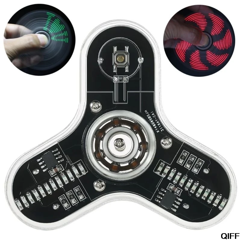 

Drop Ship&Wholesale DIY Fingertip Gyro Electronic Kit LED Fidget Spinner STEM Educational Toy Require Welding Kids Gift May06