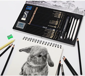 

Sketch Pencil Set Professional Sketching Drawing Kit Set Wood Pencil Pencil Bags For Painter School Students Art Supplies