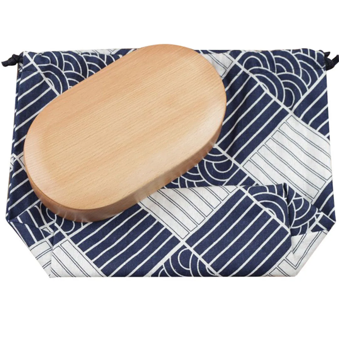JX-LCLYL Portable Lunch Box Bento Carry Tote Picnic Case Pouch Drawstring Storage Bag