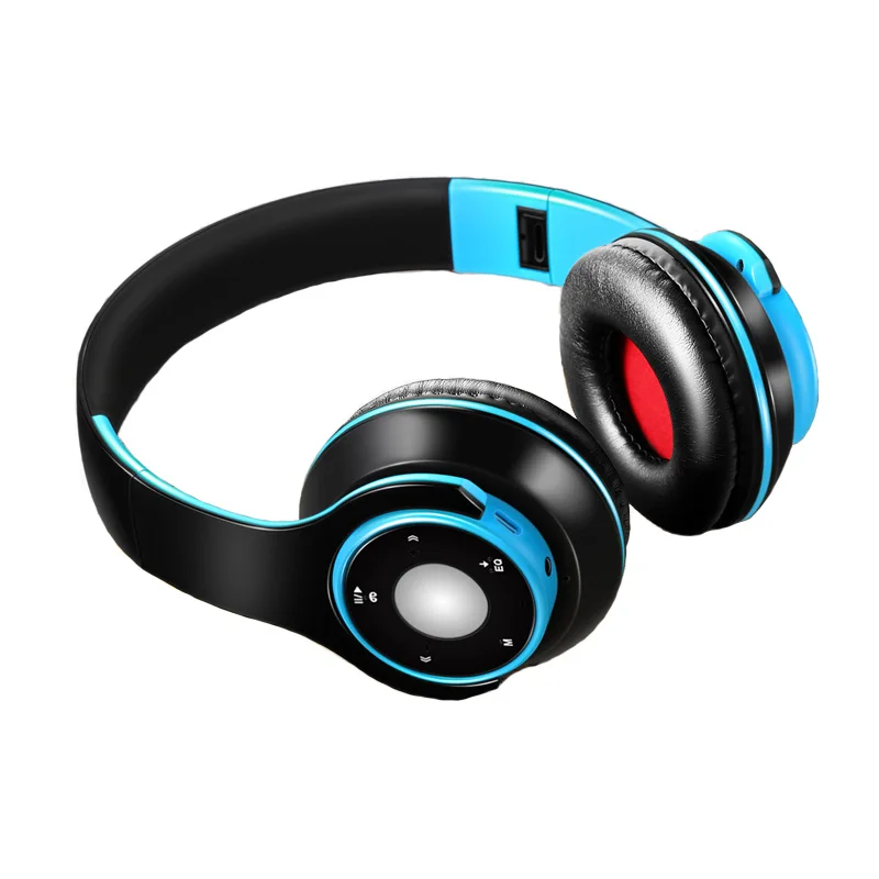 HaoXian Беспроводной Bluetooth наушники бас стерео гарнитура складной Портативный наушники Handsfree Наушники с HD Mic для телефона - Цвет: Blue