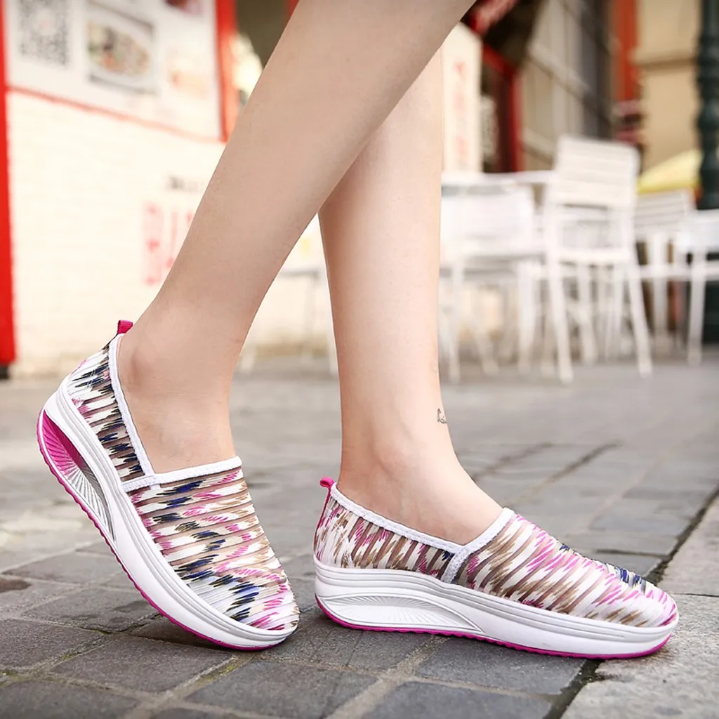 

Sneakers Women Sport Shoes Summer Lazy Shoes Casual Thick Bottom Sports Women's Mesh Rocking Shoe Casual Shoe #1910