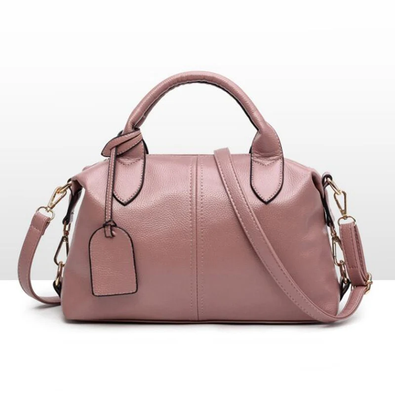 الأزياء الصلبة النساء وسادة يد لينة بو الجلود بوسطن المرأة الأعلى مقبض حقيبة حمل رسول حقيبة الكتف قدرة كبيرة S1184