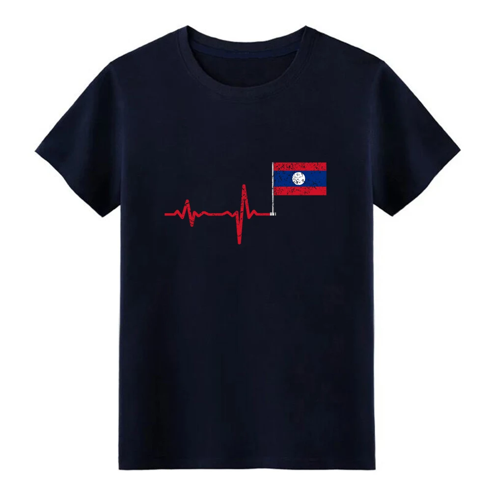 Бейсбольная Футболка с надписью Heartbeat Laos flag gift 100% хлопок круглым вырезом новая