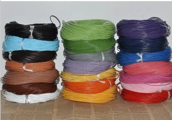 

Free Shipping 12color Round Real Leather cow leather Jewelry Cord 2mm 100M Length(Choose color)