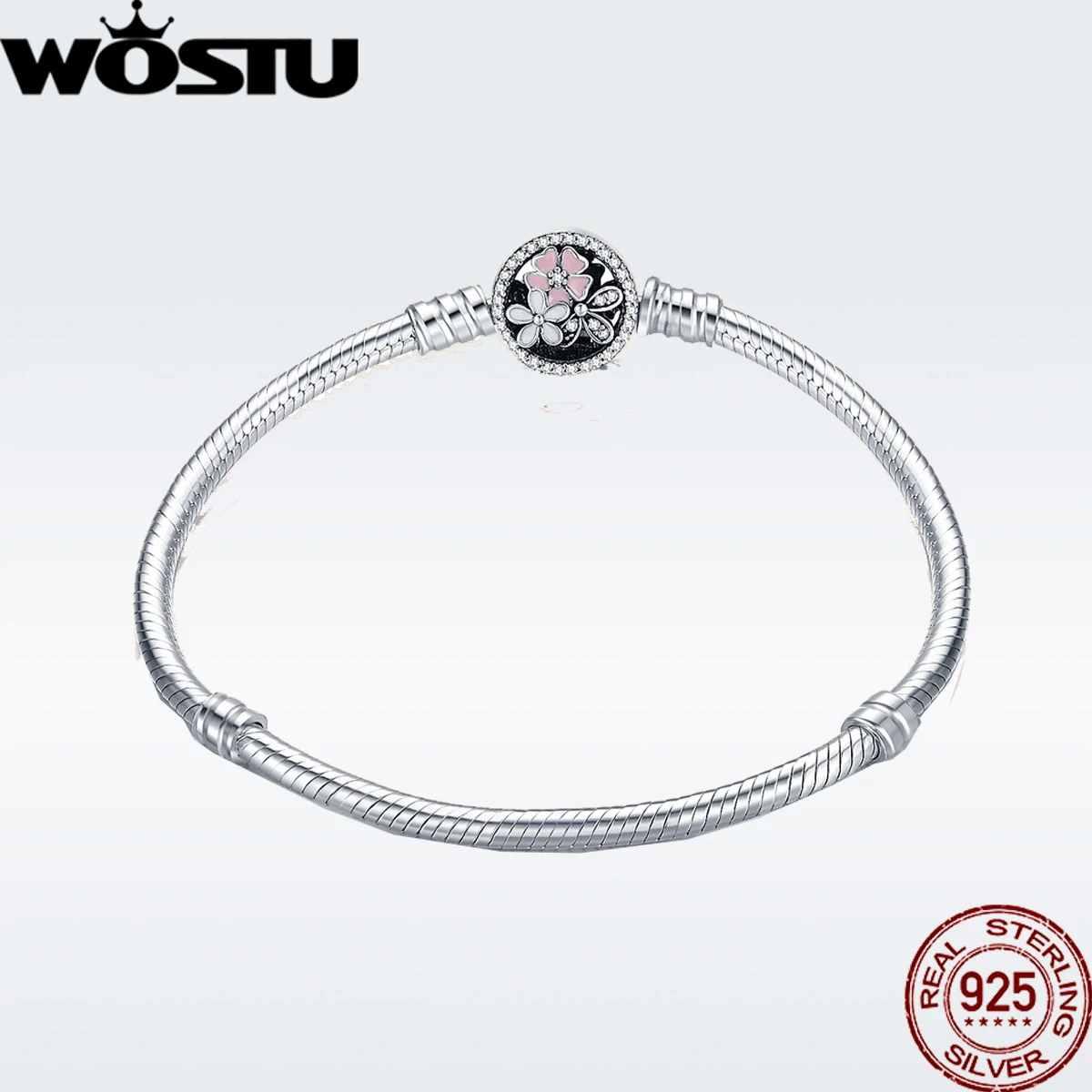 Роскошный 925 пробы Серебряный браслет-цепочка, браслет для женщин, подходит для аутентичных очаровательных бусин, ювелирный браслет, женский подарок