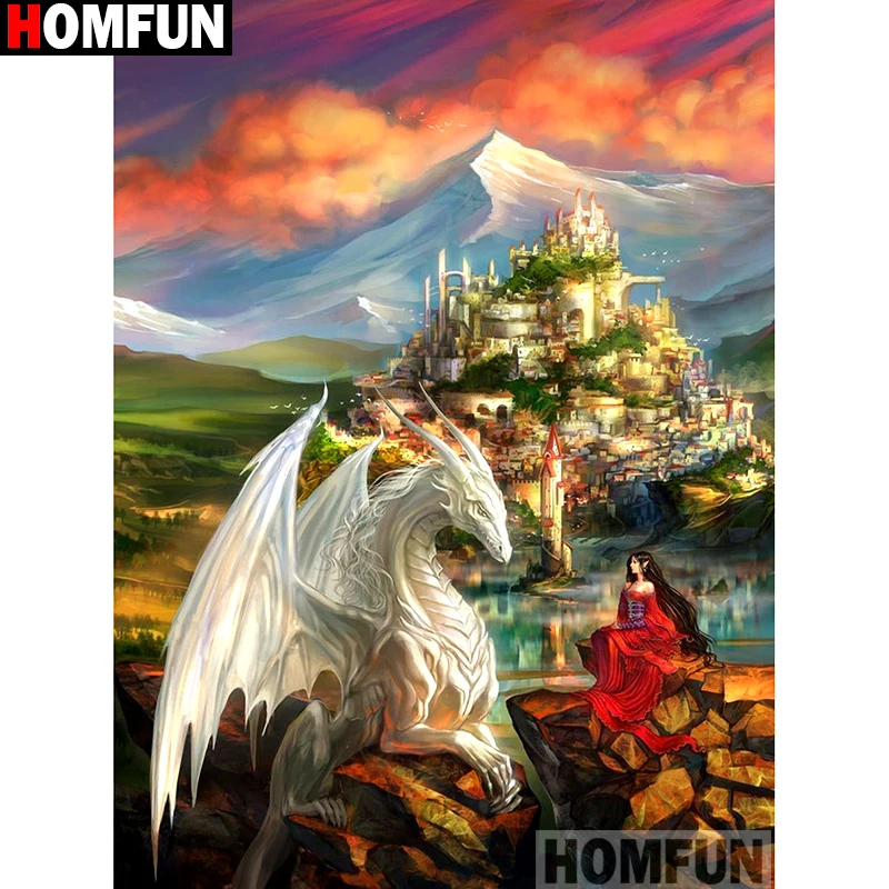 

HOMFUN Full Square/Round Drill 5D DIY Diamond Painting "Cartoon dragon" 3D Embroidery Cross Stitch 5D Home Decor A13270