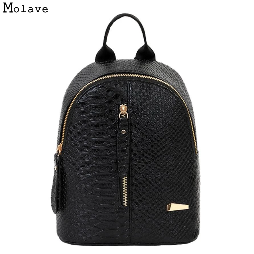 

Naivety drop shipping Women Backpack Serpentine PU Leather Schoolbags Travel Shoulder Bag Zipper Backpacks Mochila 28S775