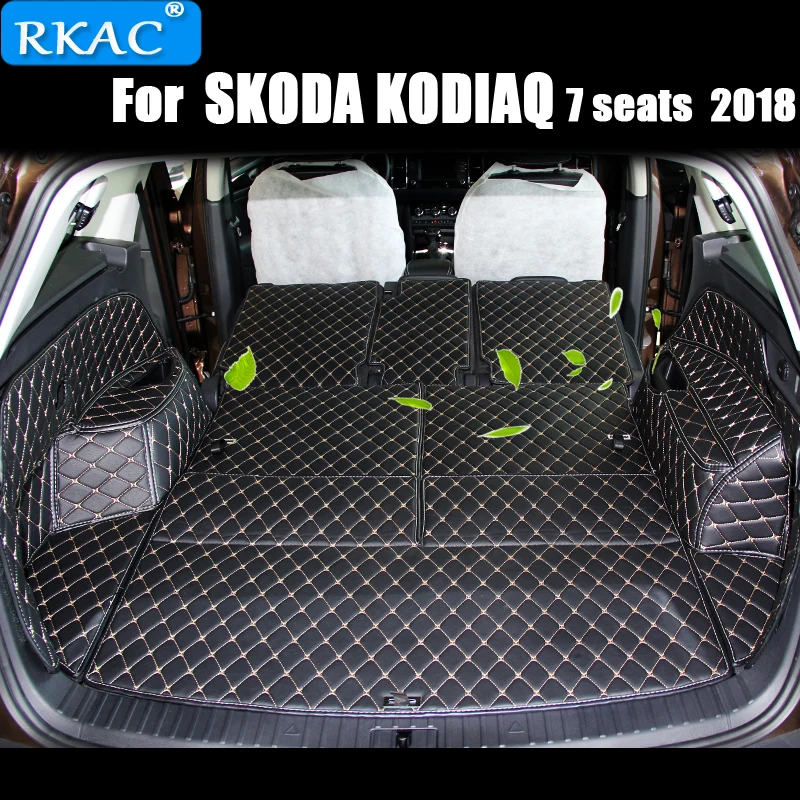 Tapis de haute qualité! Tapis de coffre de voiture en cuir, adapté sur  mesure, spécial pour Skoda kodiaq7 sièges - AliExpress