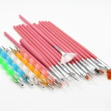 20 шт набор Дизайн ногтей Дизайн Набор расставить живопись графика Польский Кисточки ручка Инструменты Лаки для ногтей Книги по искусству Кисточки