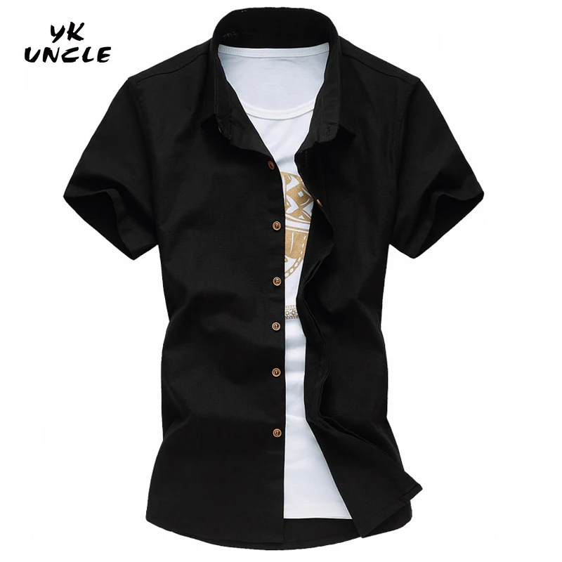 

YK UNCLE Brand 2017 Summer Fashion Style Shirt Men Short Sleeve Oversized Classic Solid Shirts Plus Size Shirt for Man Clothes