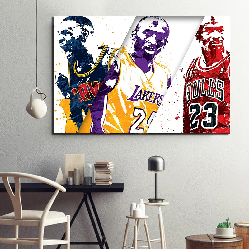 ليبرون جيمس مايكل الأردن و كوبي براينت نجم كرة السلة الرياضة قماش ملصق جدار الفن طباعة الاطفال ديكور رجل الكهف ديكور المنزل ليبرون جيمس مايكل الأردن و كوبي براينت نجم كرة السلة الرياضة قماش ملصق جدار الفن طباعة الاطفال ديكور رجل الكهف ديكور المنزل