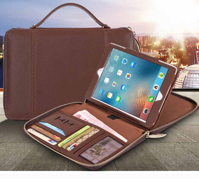 case bag for Ipad 2018 case for Ipad 9.7'' luxury PU leather sleeve romovable stand cover chain case for Ipad 9.7