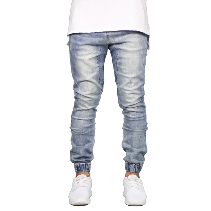 Модные мужские джинсы для бега, Стрейчевые хип-хоп джинсы для бега, мужские джинсы E5008