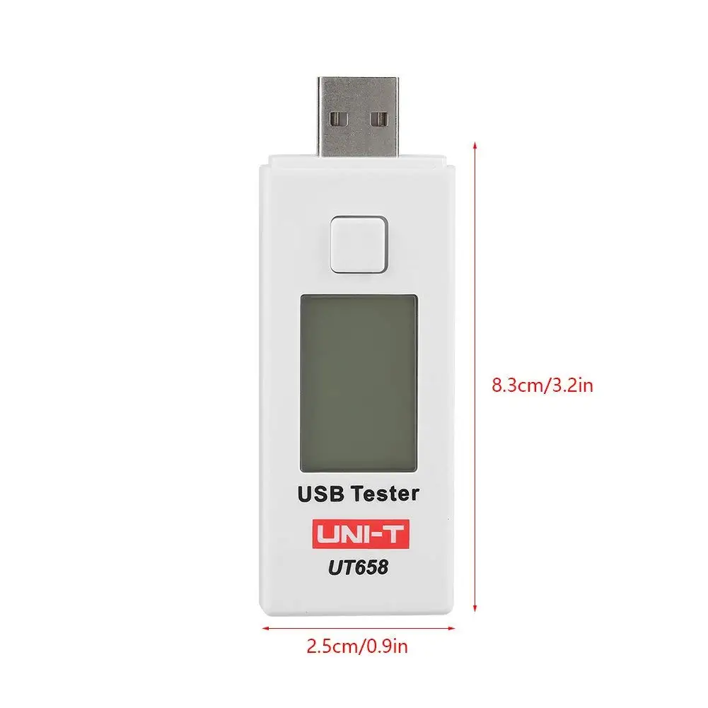 UNI-T UT658 USB цифровой ЖК-измеритель мощности тестер мультиметр измеритель тока и напряжения, измеритель емкости тока тестер 3C-9V