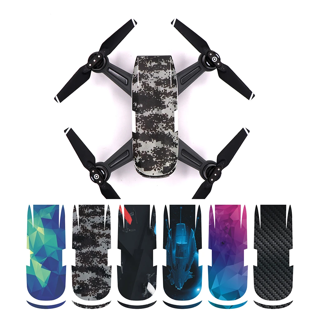 

6 Pieces/lot ( 6 Colors) Stickers for DJI Spark Drone Decals Accessories Waterproof FPV Drone Protective PVC Skin Cover Sticker