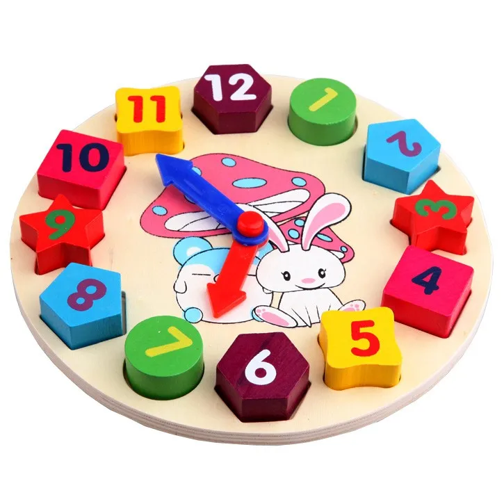 Детские игрушки деревянный кролик модель цифровые часы головоломка игрушки Монтессори раннее образование игрушки для детей