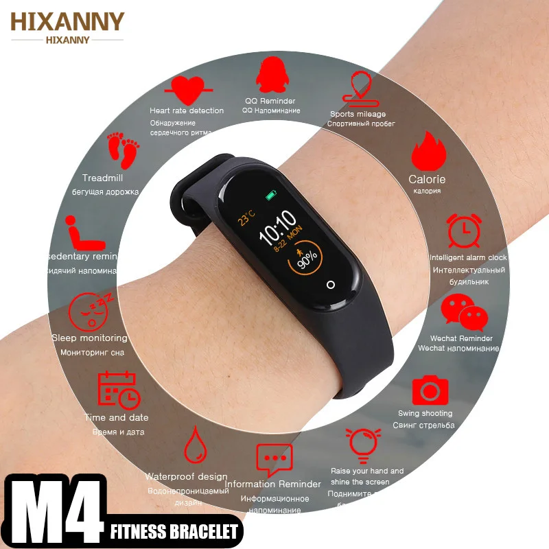 

M4 Smart Band Wristband Health Heart rate Blood Pressure Heakth Rate Monitor Pedometer Sports Bracelet PK M3 Fitness bracelet
