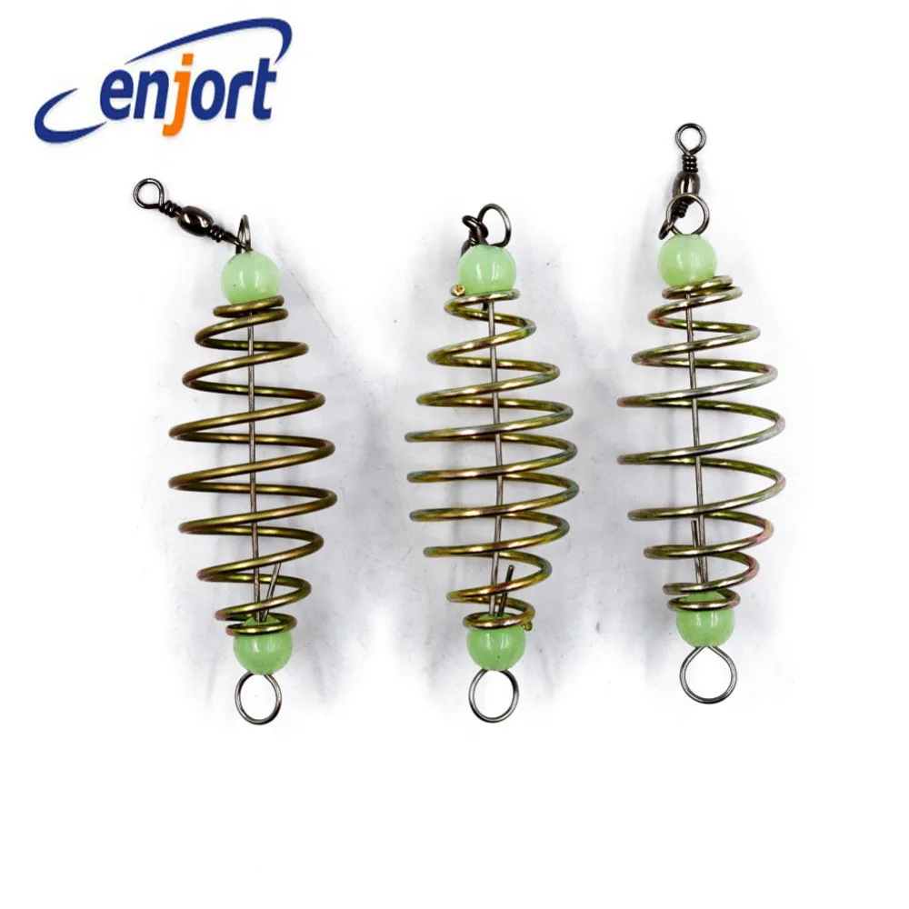 

Enjort 5pcs/lot 8.5cm/6.2g Luminous Spring Carp Fishing Feeder Coil Inline Method Coarse Fishing Tackle Bait Thrower