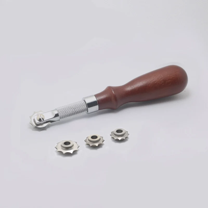 1set 4 Wheels DIY Leather Tools Craft Spacer Embossing System Set Leathercraft Spacing Wheel