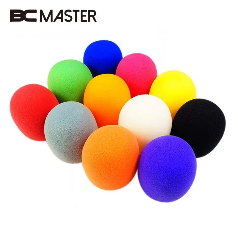 

BCMaster 10Pcs Multi color Handheld Stage Ball shape Microphone Windscreen Foam Mic Cover Karaoke DJ 2.8"x2.3" High Quality