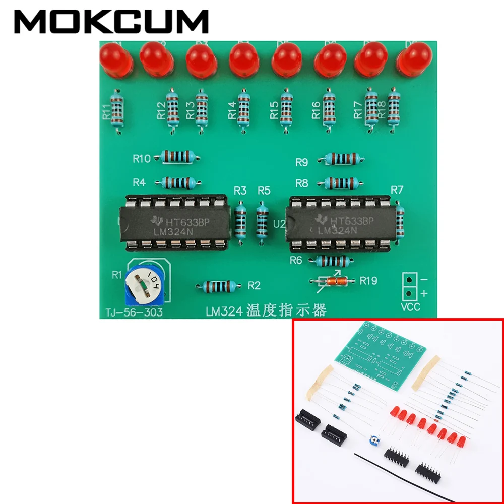 

DIY Kit LM324 Temperature Indicator Thermistor Sensor Electronic Components Suite Temperature indicator Module