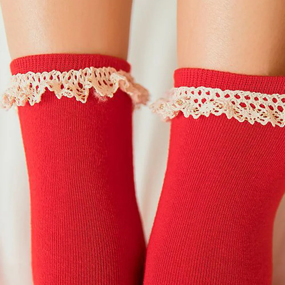 Winter Women Warm Red Cotton Socks Christmas Xmas Gift Fashion Christmas festive socks chicas Sokken Calcetines Mujer