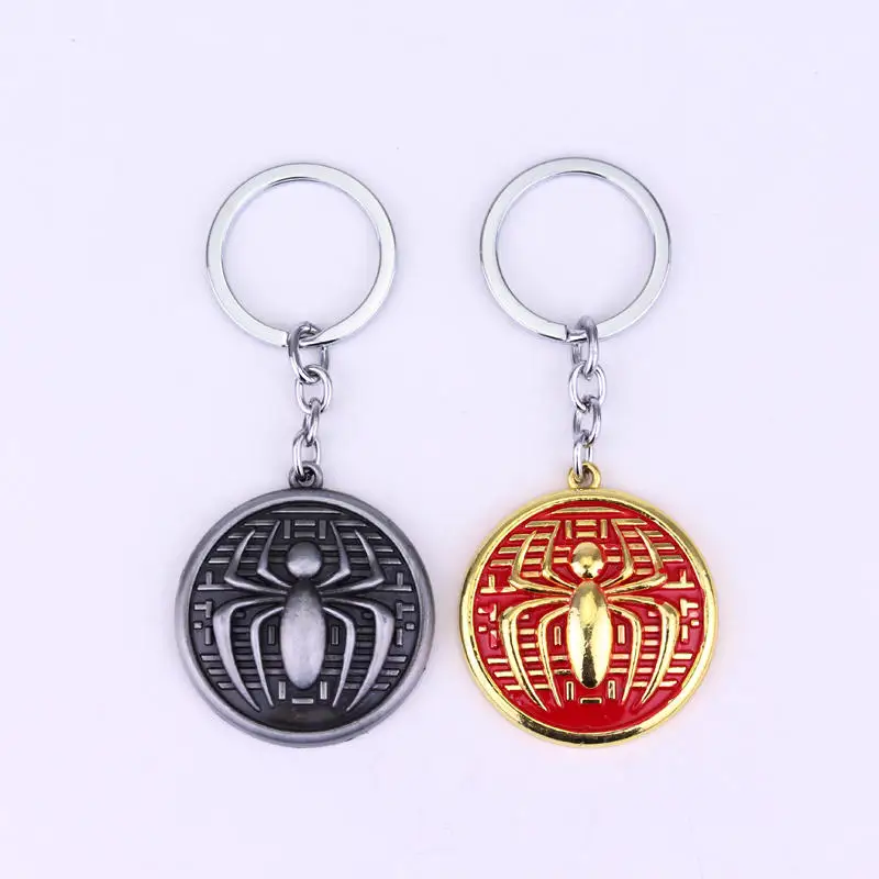 

dongsheng Marvel The Avengers Spiderman Round Keychains Spider Man Peter Parker For Fans Collection Hero Keyring -50