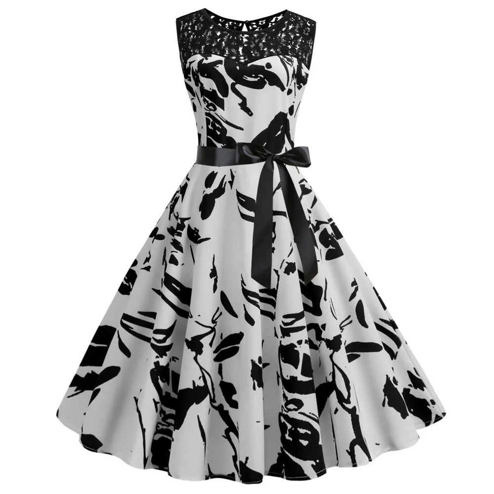 BacklakeGirls Printing Flower Satin Cocktail Dresses Sleeveless Cocktail Dress Colorful Knee Length With Sashes