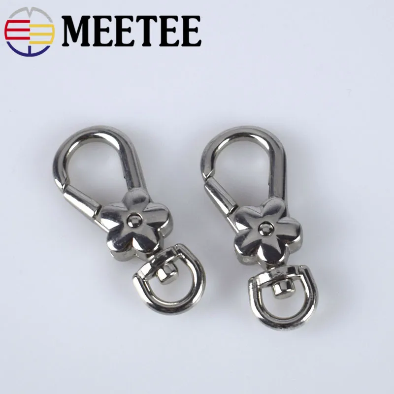 2/4/10 шт. Meetee 9 мм сумки, цепь на ремешке; с металлической пряжкой кольцо карабинный замок для Чемодан крюк с замоком для собаки Diy кожаная фурнитура Аксессуары