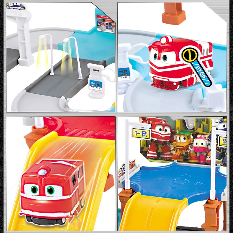 Робот поезд трансформация Kay Alf динамический поезд семья автобусная станция деформация Поезд Автомобиль фигурка игрушка