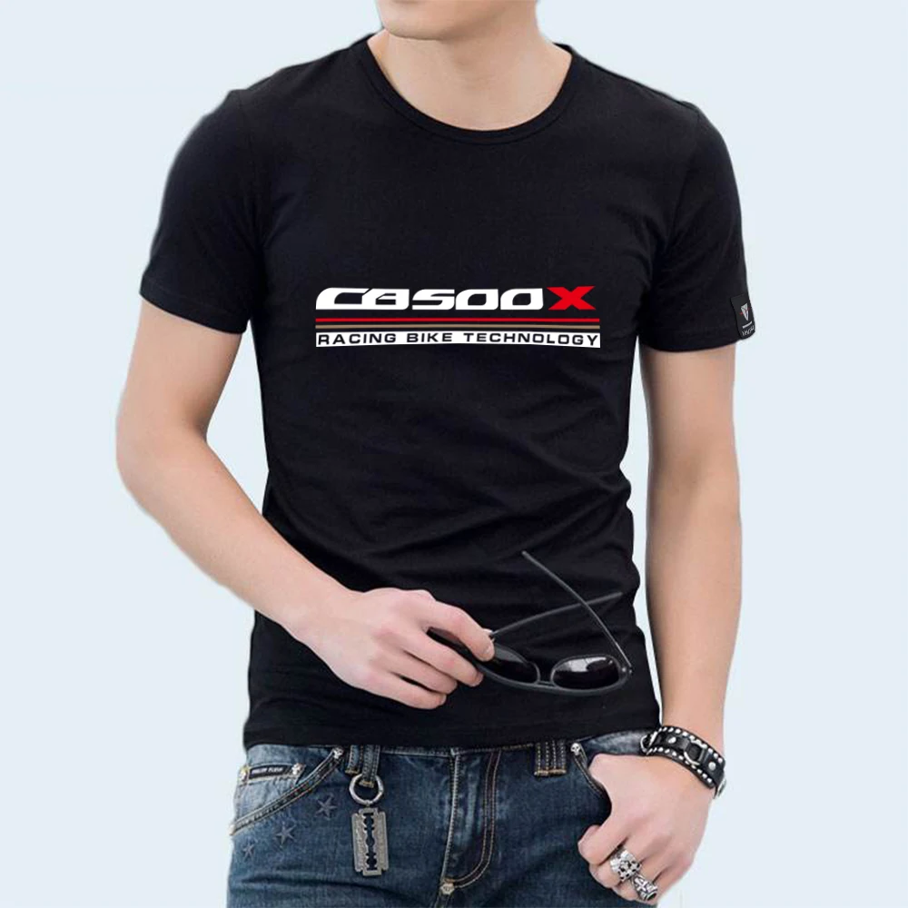 

KODASKIN Men Cotton Round Neck Casual Printing Short Sleeve T Shirt for HONDA CB500F CB500X