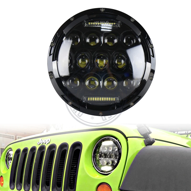 2Pcs Hot sales 7Inch Round 75W Auto led headlight car