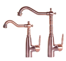 Antique Brass Deck Mounted Single Handle Bathroom Basin Faucet Vanity Sink Mixer Tap KD025 zgrk deck mounted antique brass faucet single hole dual handle bathroom faucets basin mixer tap
