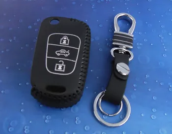 

Leather for Sonata Elantra Tucson Key Fob Keyless Entry Remote Transmitter case cover W