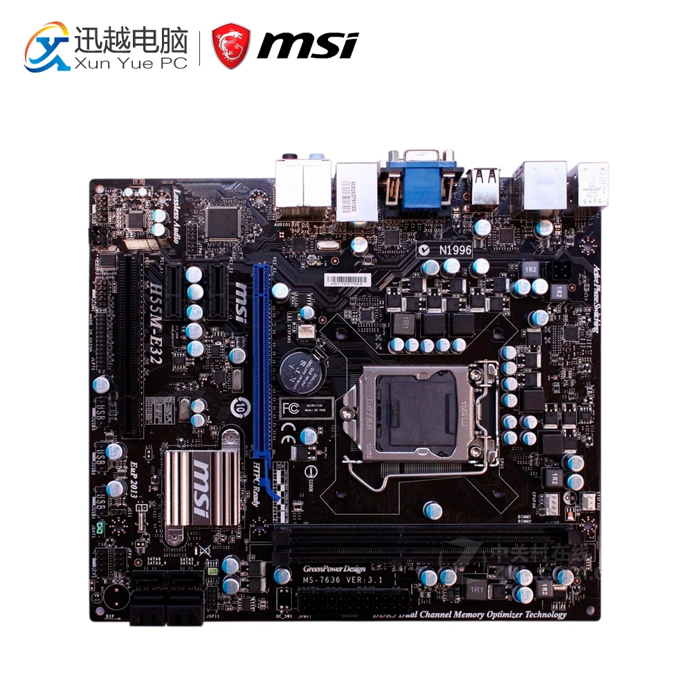 

MSI H55M-E23 Desktop Motherboard H55 Socket LGA 1156 i3 i5 i7 DDR3 8G SATA2 Micro-ATX