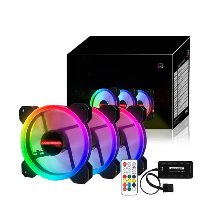 RGB PC вентилятор 12 В 6 Pin 12 см охлаждающий вентилятор с контроллером для компьютера бесшумный игровой чехол